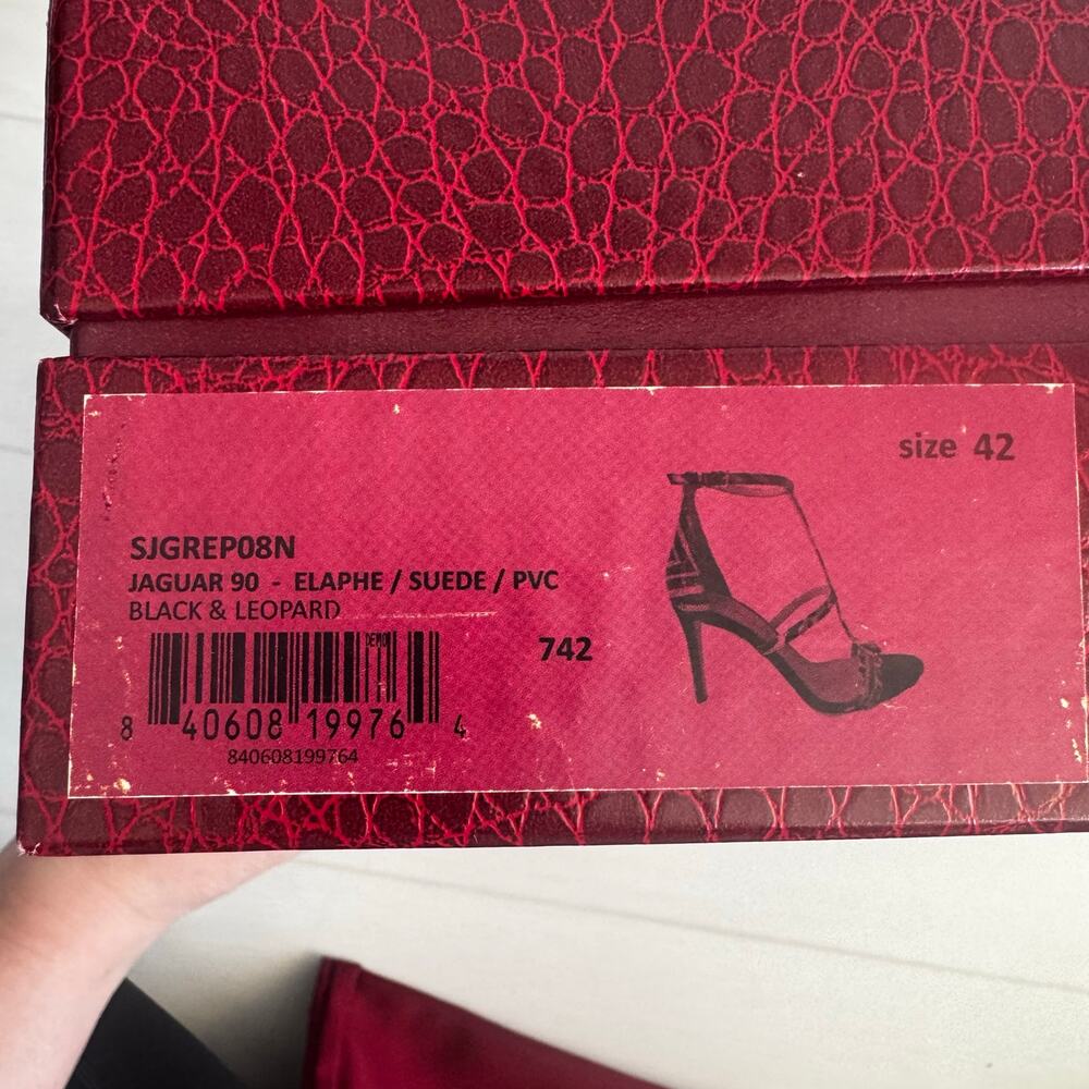 Tamara Mellon Jaguar 90 Exotic Elaphe Snakeskin Leopard Heels EU 42 / US 12 - Picture 12 of 12